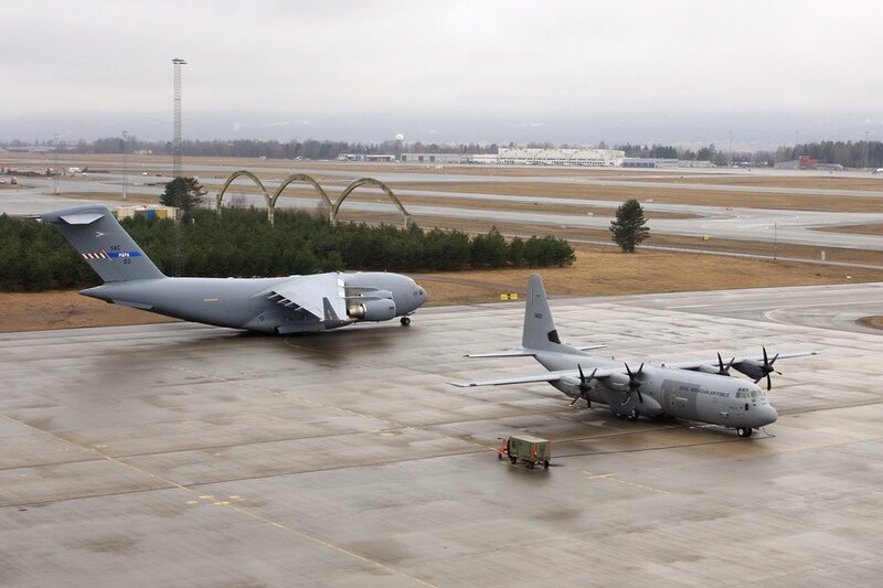 Military aircraft on tarmac