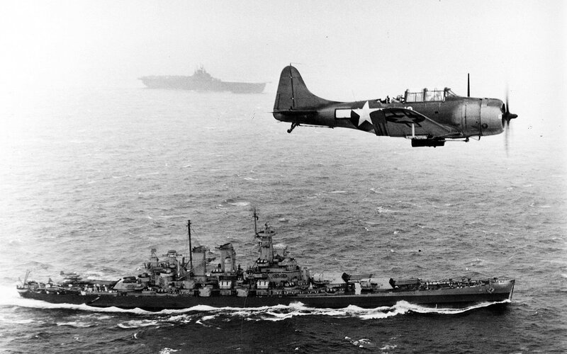 Military Aircraft over Ship