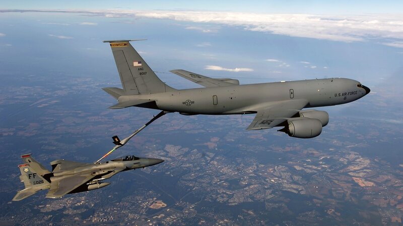 Military Aircraft Refueling — Gray, Calm