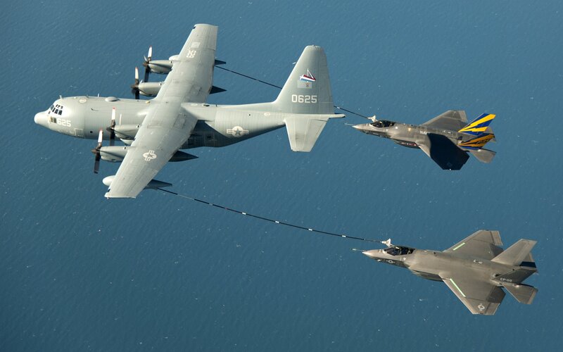 Military Aircraft Refueling — Gray