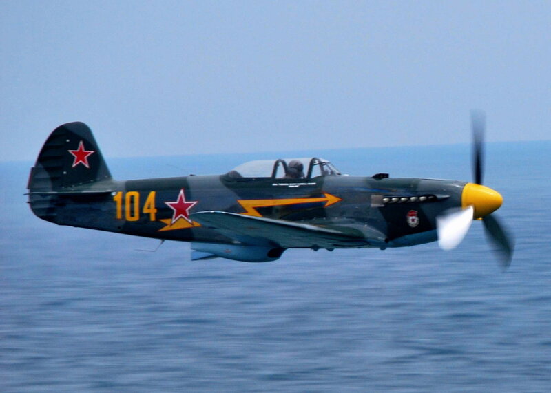 Military Airplane in Flight — Blue, Dynamic, Afternoon