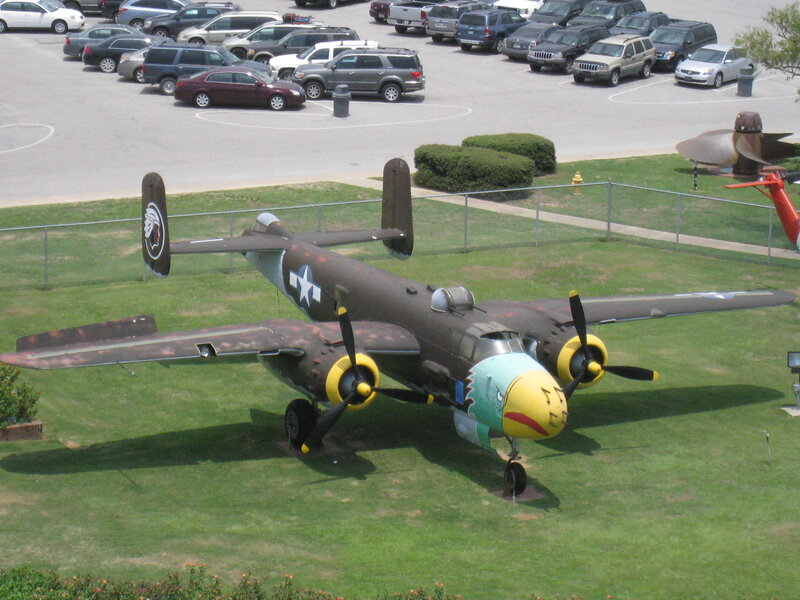 Military Airplane on Grass — Green