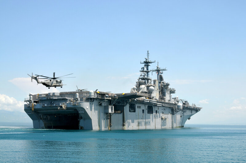 Military Amphibious Assault Ship — Blue, Calm
