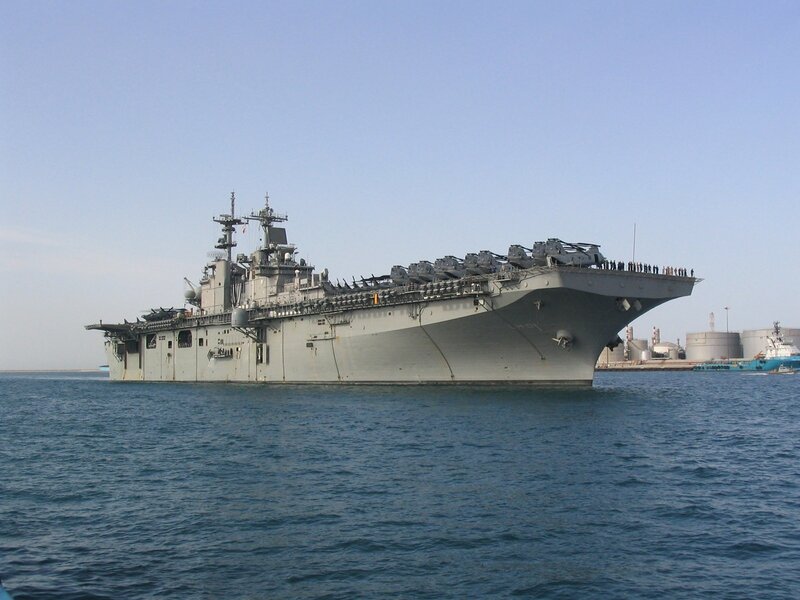 Military Amphibious Assault Ship — Gray, Calm