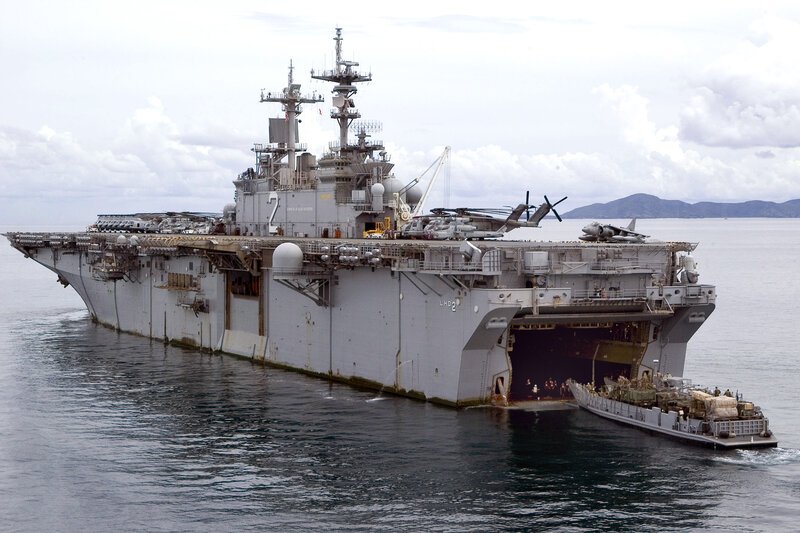 Military amphibious assault ship