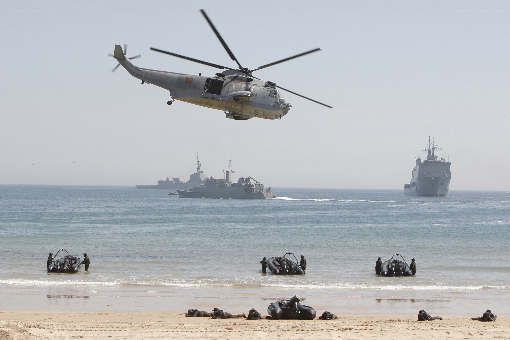 Military amphibious landing exercise