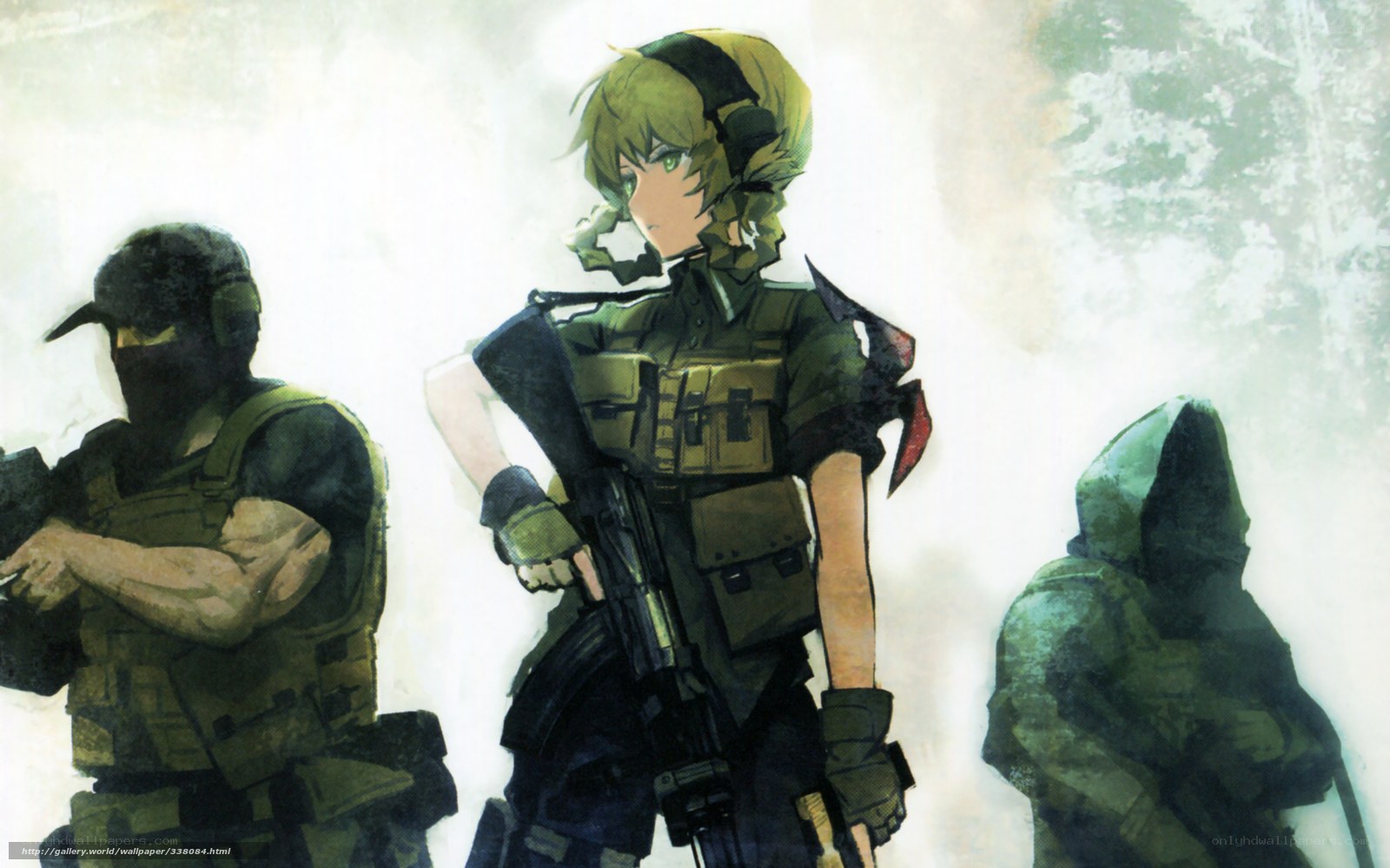 military anime characters in action