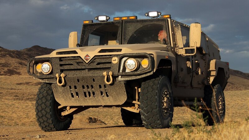 military armored vehicle in desert