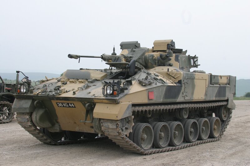 Military armored vehicle on display