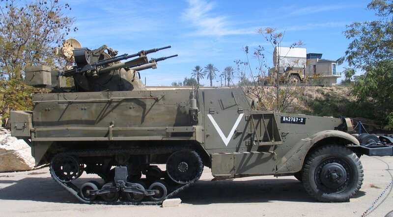 Military armored vehicle on display