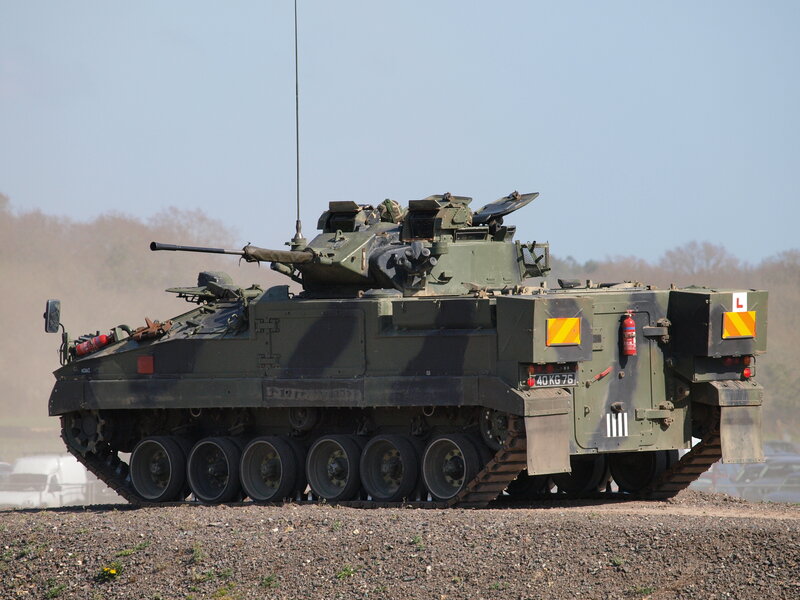 Military armored vehicle on display