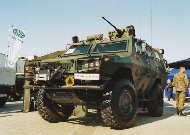 Military armored vehicle on display