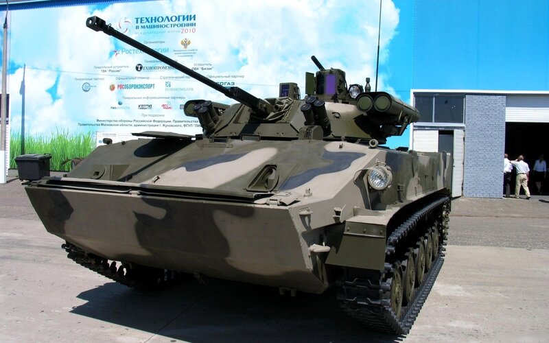 Military armored vehicle on display