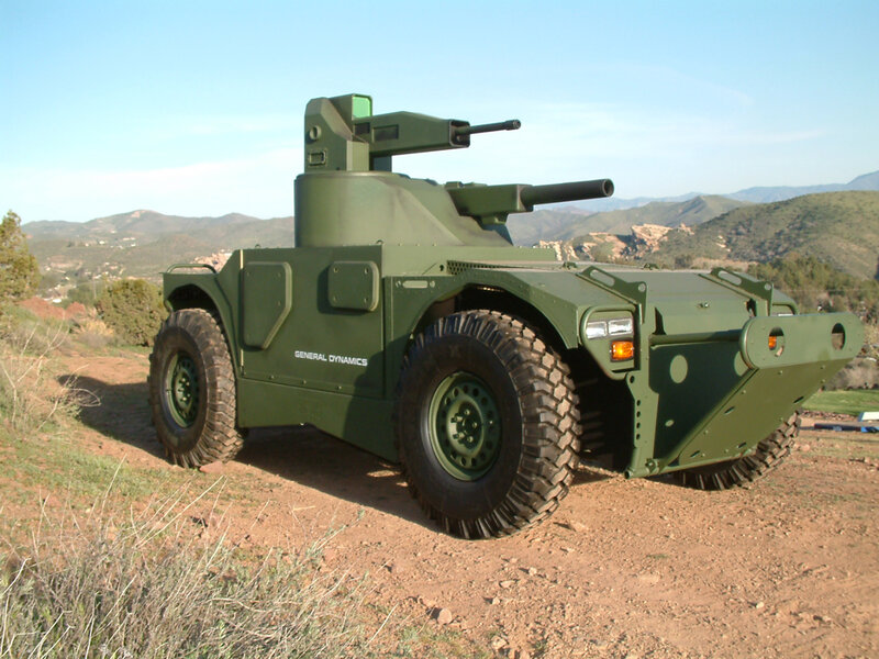 Military armored vehicle on hillside