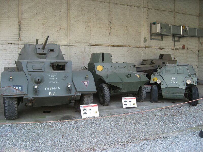 Military armored vehicles on display