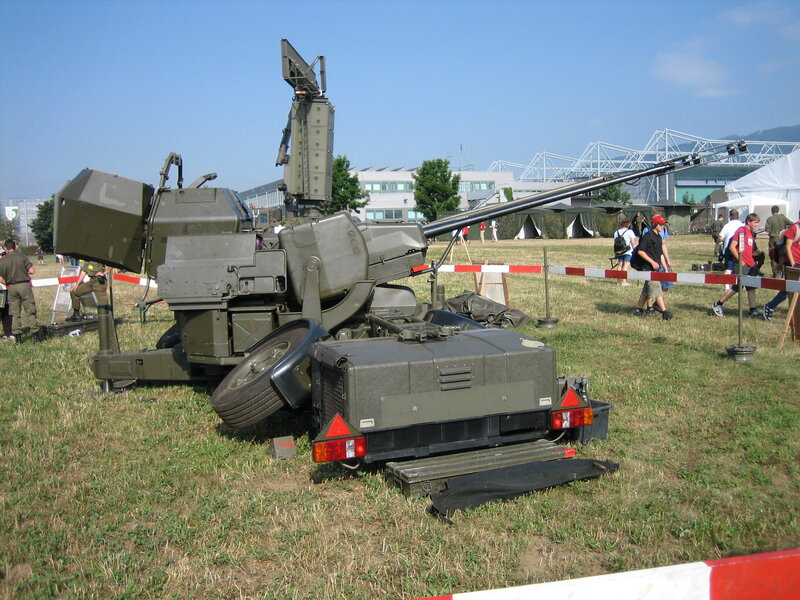 Military artillery display at outdoor event