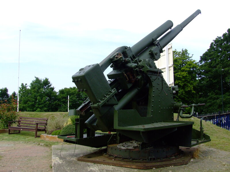 Military artillery gun on display