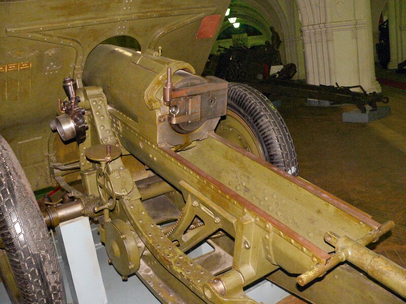Military artillery piece on display