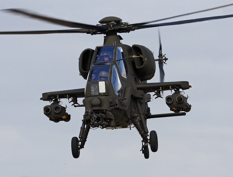 Military Attack Helicopter — Green, Dramatic, Photograph, Rotor Blades