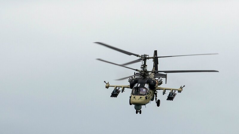 Military Attack Helicopter — Green, Neutral, Photograph, Rotor Blades
