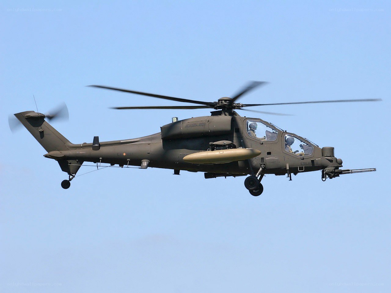 military attack helicopter in flight