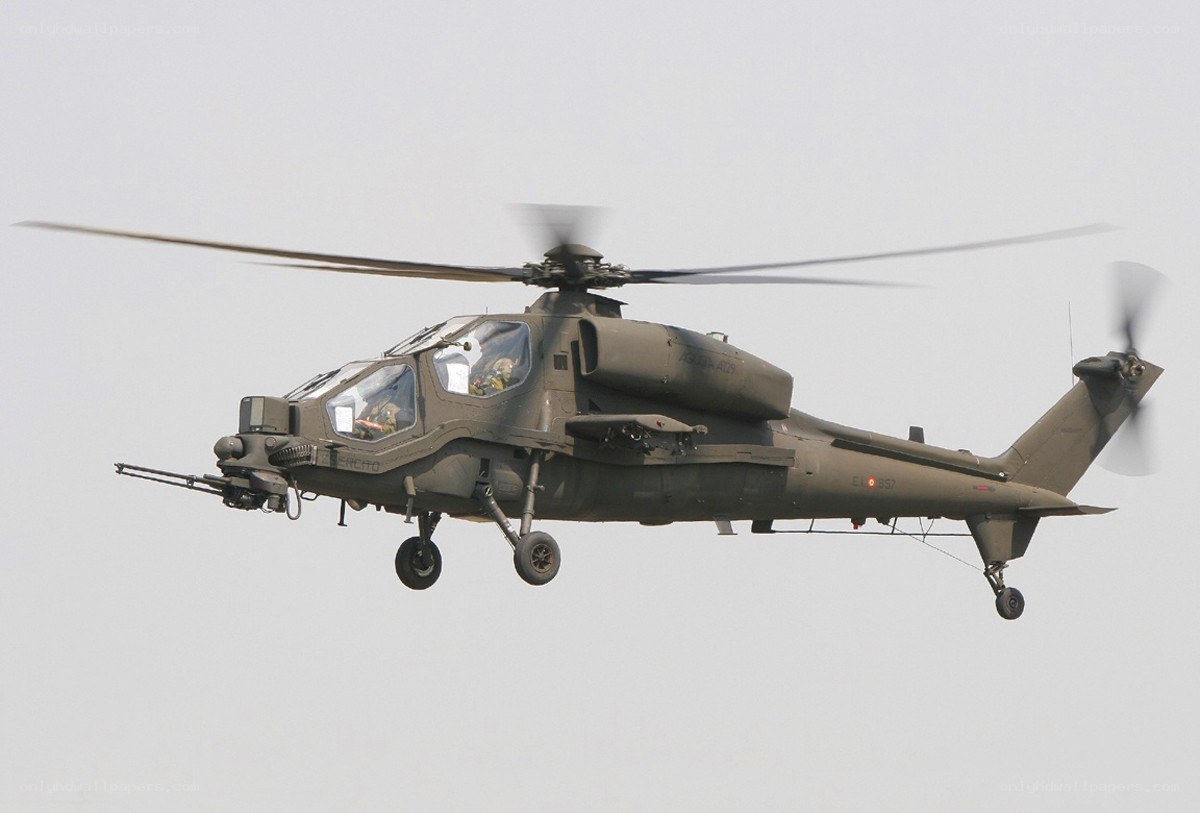military attack helicopter in flight