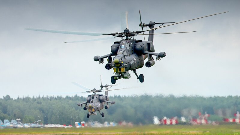 Military Attack Helicopters — Gray, Dramatic