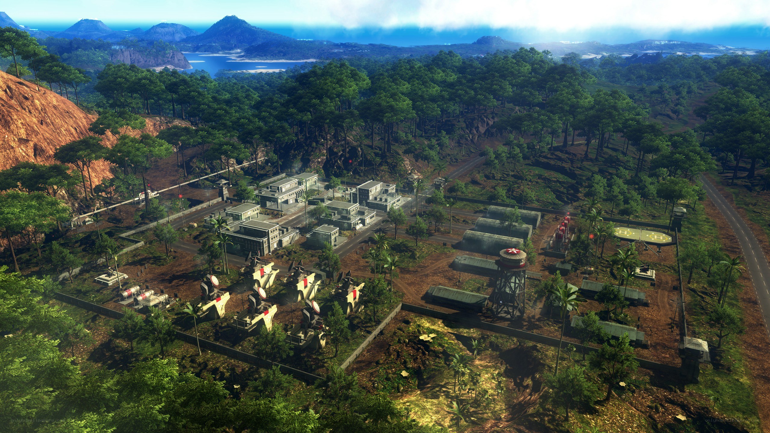 military base in tropical setting