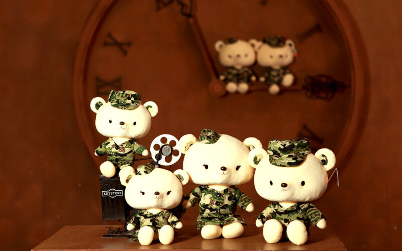 Military Bears on Table