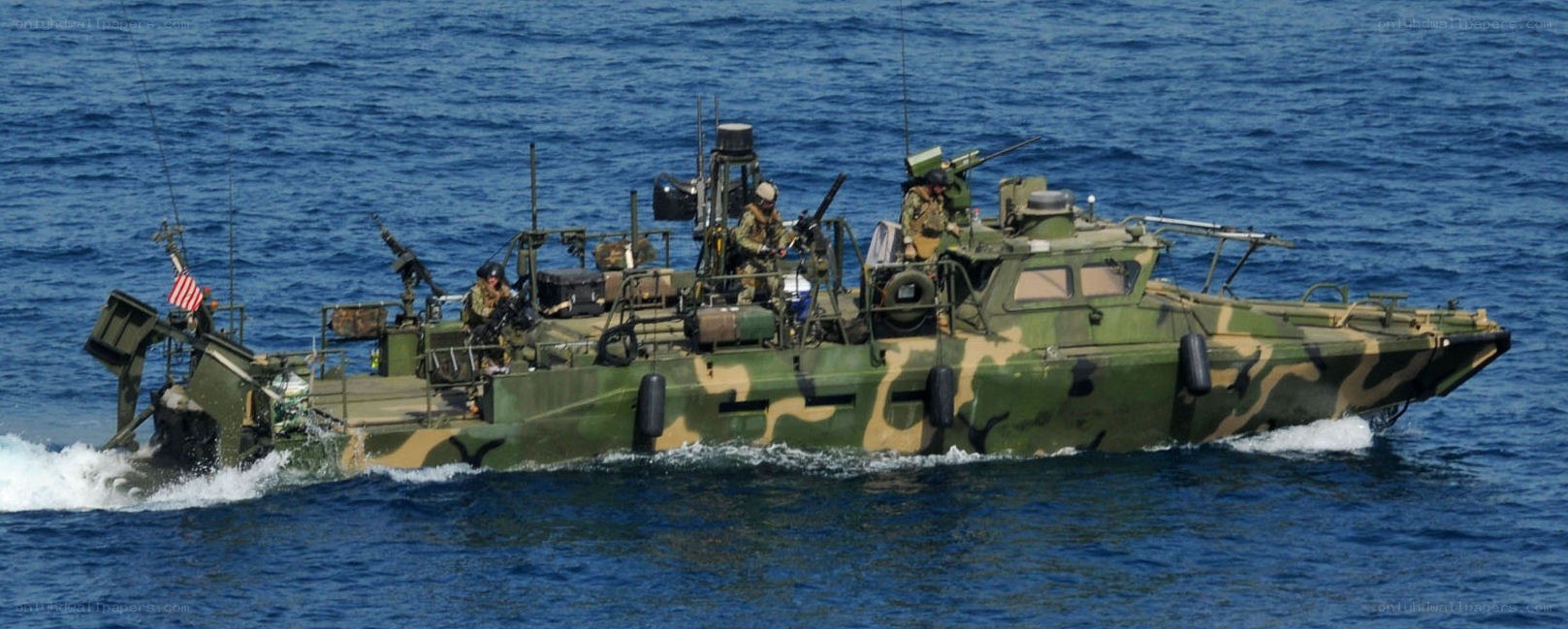 Military boat in ocean