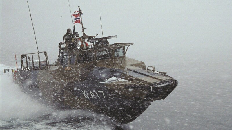 Military Boat in Snow