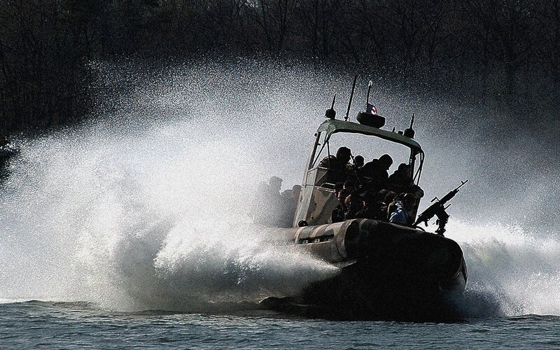 Military Boat in Water