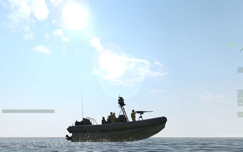 Military boat on the water
