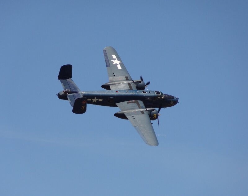 Military Bomber Aircraft — Blue, Calm, Afternoon, Photograph