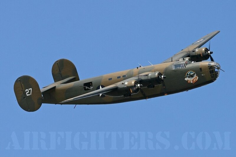 Military Bomber Aircraft — Blue, Clear, Afternoon, Photograph, Propellers