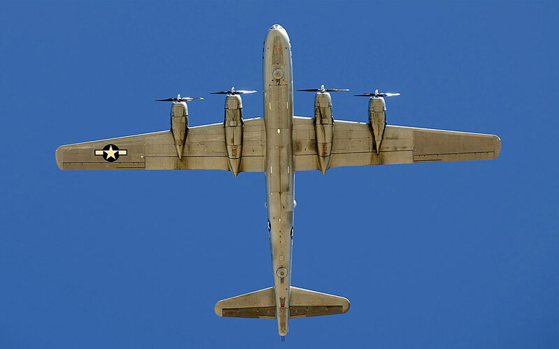 Military Bomber Aircraft — Blue, Clear, Photograph