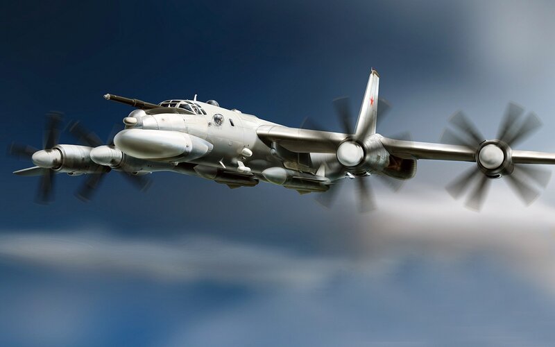 Military Bomber Aircraft — Blue, Dramatic, Digital Art
