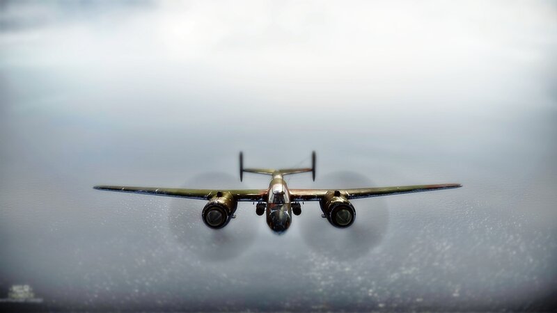 Military Bomber Aircraft — Gray, Dramatic, 3d Render