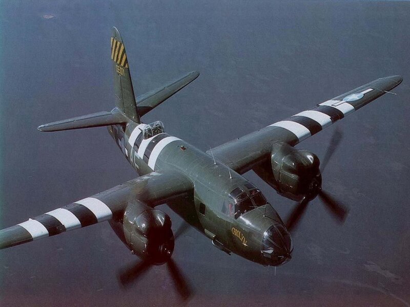 Military Bomber Aircraft — Green, Aerial, Photograph