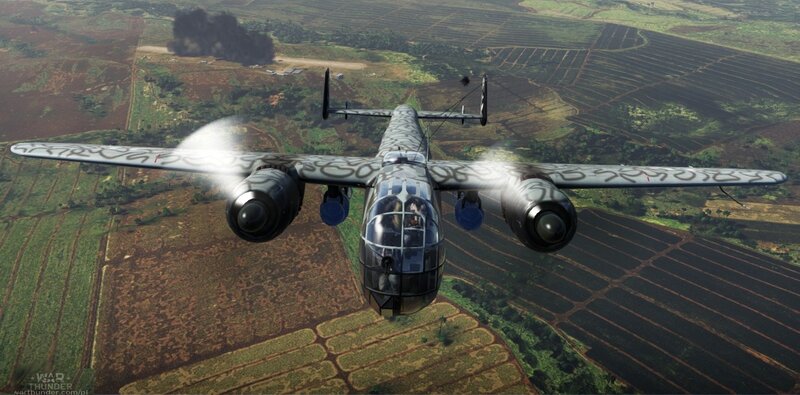 Military Bomber Aircraft — Green, Dramatic, Afternoon