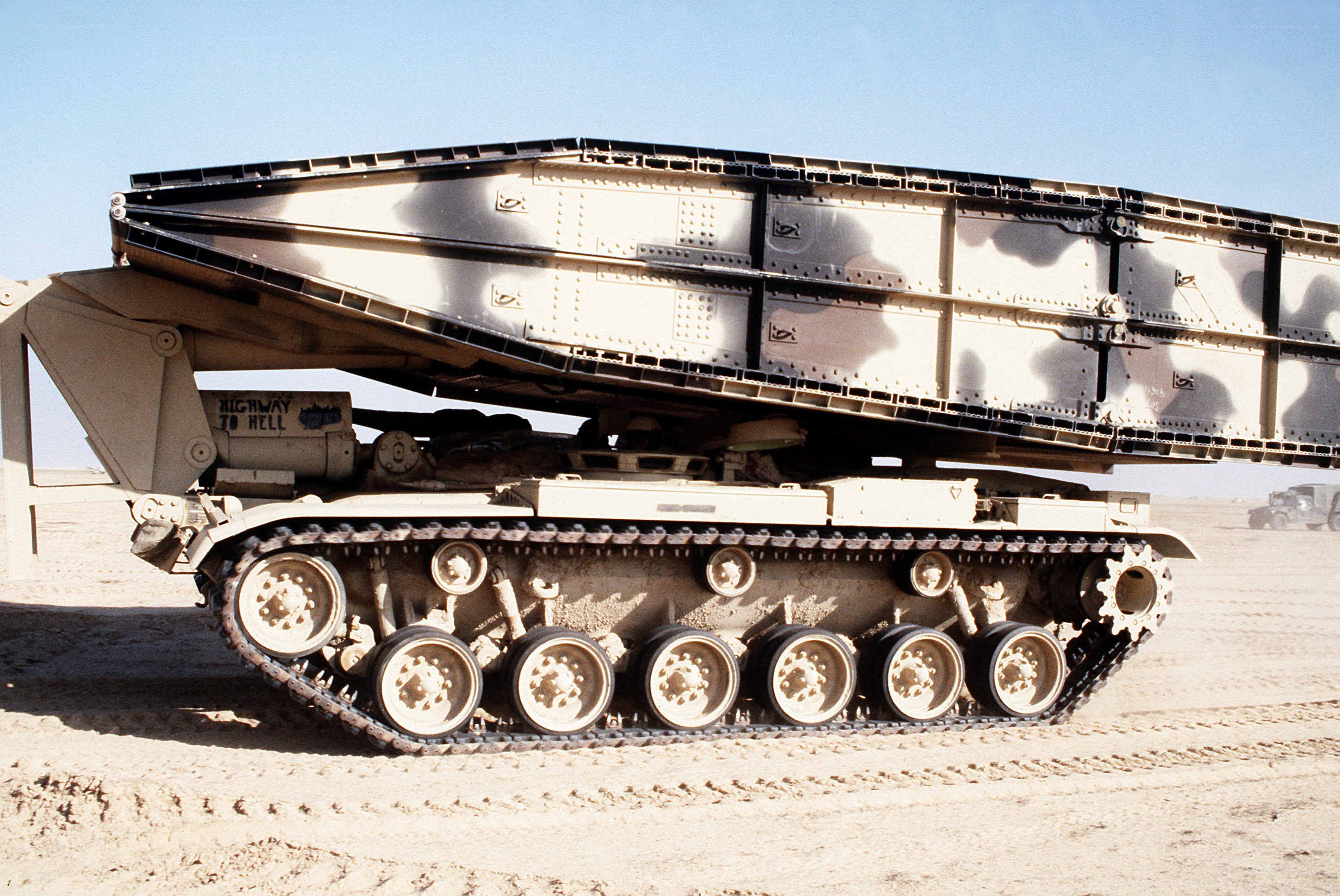 Military bridge-laying vehicle