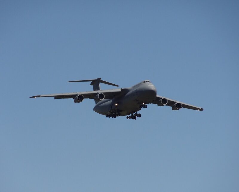 Military Cargo Plane — Blue, Calm, Afternoon