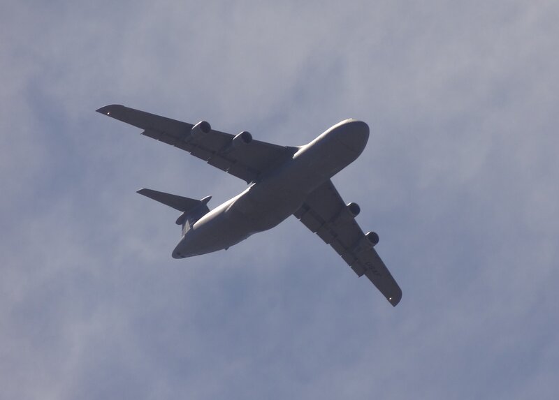 Military Cargo Plane — Gray, Calm, Afternoon