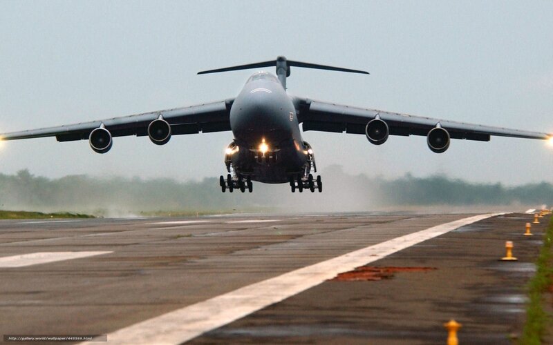 military cargo plane landing