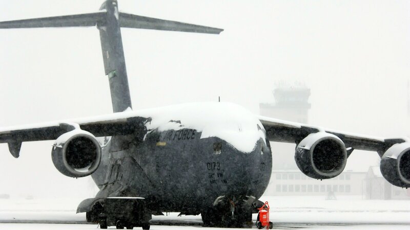 Military Cargo Plane — White