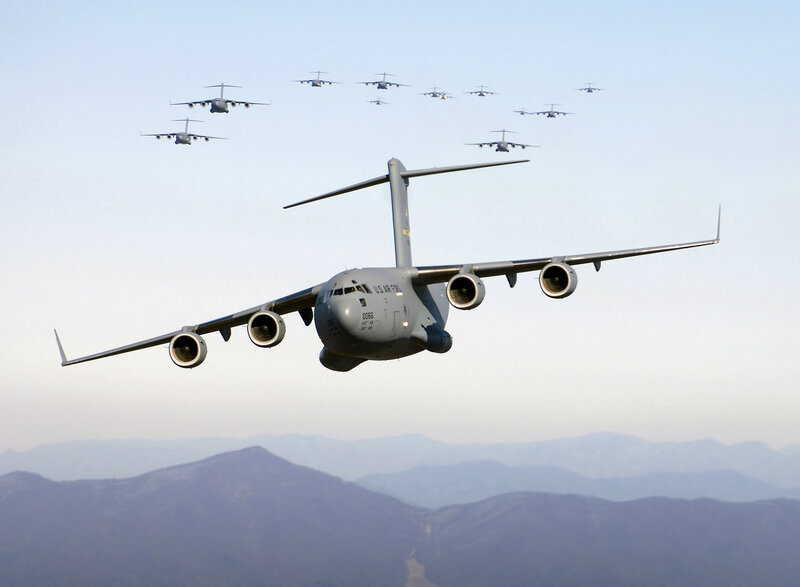Military Cargo Planes — Gray, Dramatic
