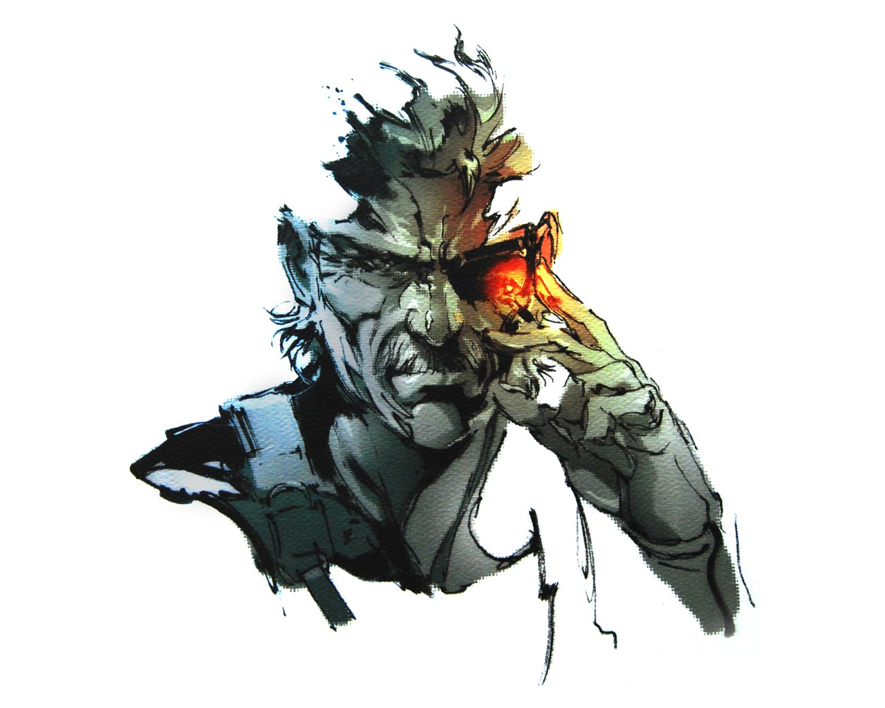 military character with glowing eye