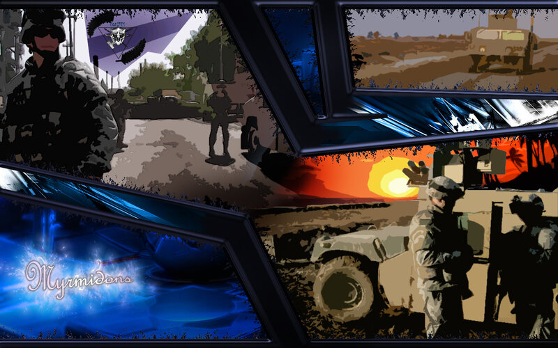 Military collage with soldiers and vehicles