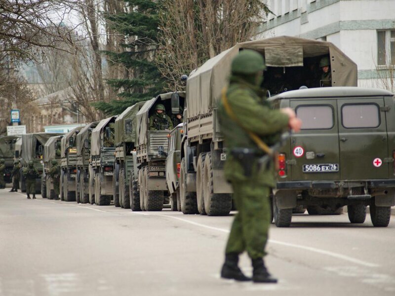 Military Convoy on Road — Green