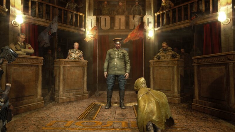 Military courtroom scene